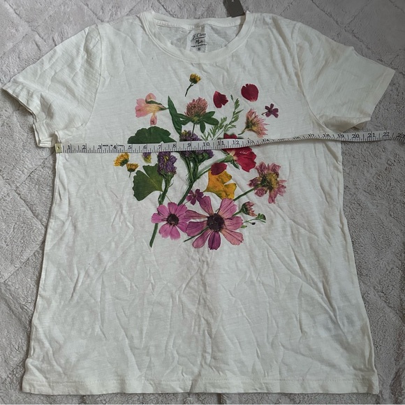 J. Crew | Vintage cotton pressed-flower crewneck T-shirt | Size Medium - Picture 4 of 8